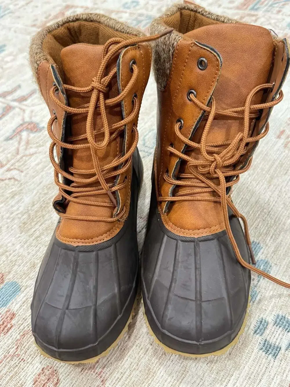 Torrid Duck Boots Womens Size 10 Waterproof Lace Up Sweater Cuff Winter Cozy